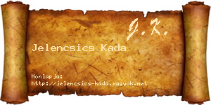 Jelencsics Kada névjegykártya